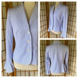Lauren Ralph Lauren Lightweight Blue & White Striped Blazer SZ 10P